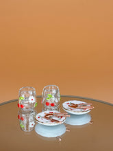 Load image into Gallery viewer, Dollhouse glassware, Miniature cherry glasses &amp; plates, Mini kitchenware
