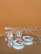 Load image into Gallery viewer, Dollhouse glassware, Miniature cherry glasses &amp; plates, Mini kitchenware
