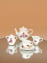 Load image into Gallery viewer, Dollhouse tea set, Miniature victorian style tea set, Tiny teapot, cup
