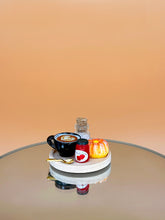 Load image into Gallery viewer, Tea set 4: Dollhouse food, tiny coffee, bread, mini jam, miniature toy food
