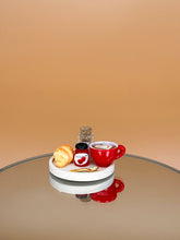 Load image into Gallery viewer, Tea set 3: Dollhouse food, tiny coffee, croissant, mini jam, miniature toy food
