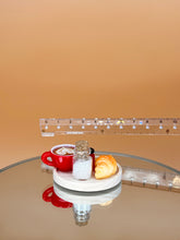 Load image into Gallery viewer, Tea set 3: Dollhouse food, tiny coffee, croissant, mini jam, miniature toy food

