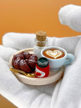 Load image into Gallery viewer, Tea set 2: Dollhouse food, tiny coffee bread, mini jam, miniature toy food
