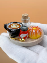 Load image into Gallery viewer, Tea set 4: Dollhouse food, tiny coffee, bread, mini jam, miniature toy food
