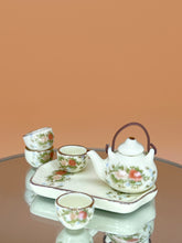 Load image into Gallery viewer, Dollhouse tea set, Tiny teapot, cup. Miniature Porcelain Tea Set - Floral
