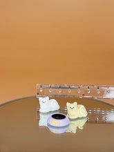 Load image into Gallery viewer, Cat set: Dollhouse pet, miniature cat &amp; food
