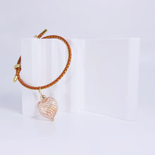 Load image into Gallery viewer, Heart String Bracelet - Gold &amp; Red
