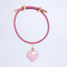 Load image into Gallery viewer, Heart String Bracelet - Red and Purple
