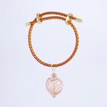 Load image into Gallery viewer, Heart String Bracelet - Gold &amp; Red
