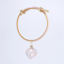 Load image into Gallery viewer, Heart String Bracelet - Gold and Pink
