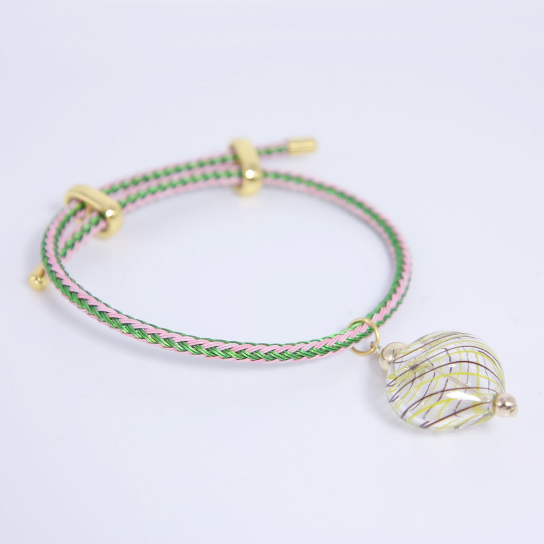 Heart String Bracelet - Pink & Green