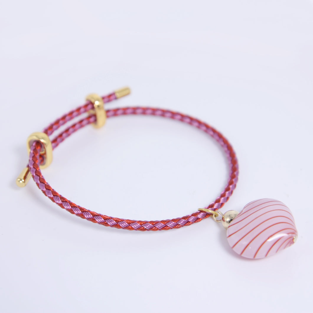 Heart String Bracelet - Red and Purple