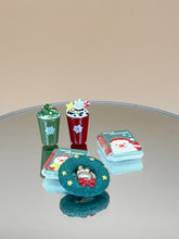 Load image into Gallery viewer, Dollhouse drink, Christmas plate, Xmas coffee set
