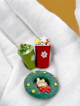 Load image into Gallery viewer, Dollhouse drink, Christmas plate, Xmas coffee set
