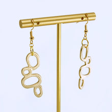 Load image into Gallery viewer, Gold geometric drop earrings
