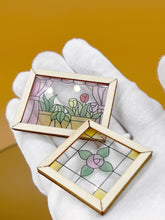Load image into Gallery viewer, Miniature, Dollhouse stained glass window decor
