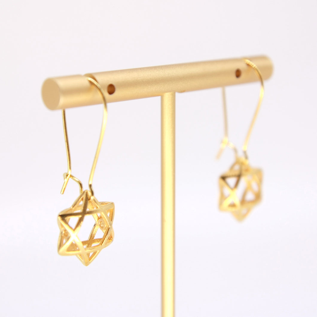 Gold star drop earrings