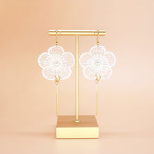 Load image into Gallery viewer, Cherry blossom drop earrings - White
