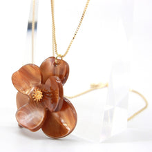 Load image into Gallery viewer, Russet brown floral necklace
