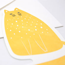 Load image into Gallery viewer, Letterpress printing cat and flower card with envelope
