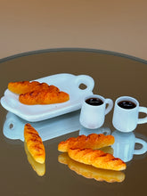 Load image into Gallery viewer, Bread and coffee set: Miniature, Dollhouse Decoration
