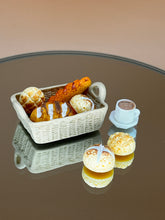 Load image into Gallery viewer, Basket Bread and coffee set: Miniature, Dollhouse Decoration
