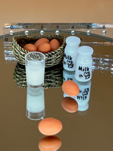Load image into Gallery viewer, Basket eggs with milk: Miniature, Dollhouse Decoration
