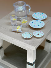 Load image into Gallery viewer, Lemon jug &amp; plates set: Miniature kitchenware, Dollhouse decoration, Mini house
