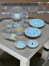 Load image into Gallery viewer, Lemon jug &amp; plates set: Miniature kitchenware, Dollhouse decoration, Mini house
