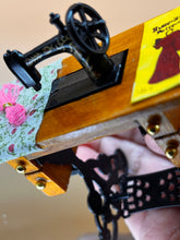 Load image into Gallery viewer, Dollhouse Miniature Sewing Machine: Vintage Style Table &amp; Accessories

