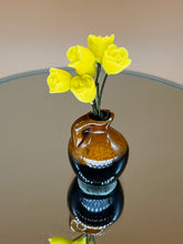 Load image into Gallery viewer, Miniature Pottery Flower &amp; Pot: Tiny Dollhouse Décor - Brown
