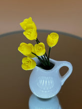 Load image into Gallery viewer, Miniature Pottery Flower &amp; Pot: Tiny Dollhouse Décor - White

