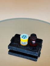 Load image into Gallery viewer, Fruit jam with black tray set: Miniature, Dollhouse decoration
