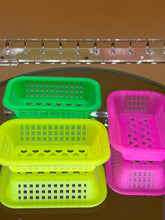 Load image into Gallery viewer, Rectangular baskets set: Miniature Neon Plastic Baskets
