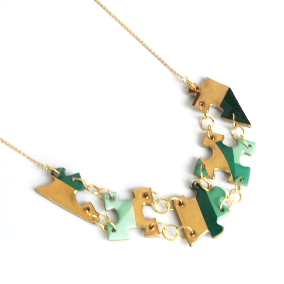 Jade puzzle necklace