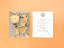 Load image into Gallery viewer, Cat with Christmas bell ornament (Set of 3)
