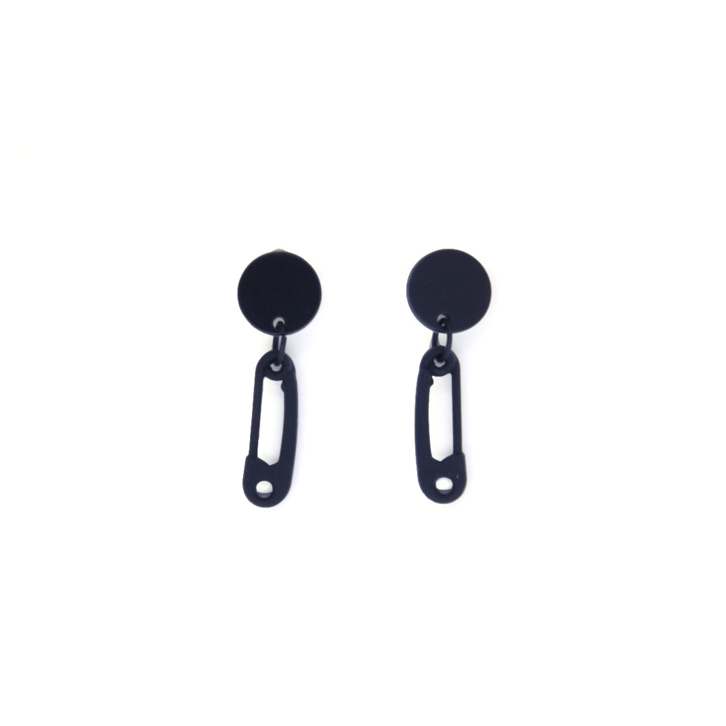 Black pin stud earrings