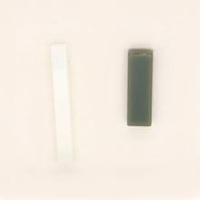 Load image into Gallery viewer, Acrylic rectangle stud earrings - white and green
