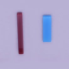 Load image into Gallery viewer, Acrylic rectangle stud earrings - Fuchsia and blue
