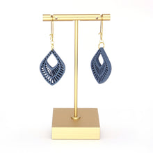 Load image into Gallery viewer, Wooden leaf earrings - Blue
