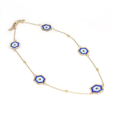 Load image into Gallery viewer, Blue beaded necklace
