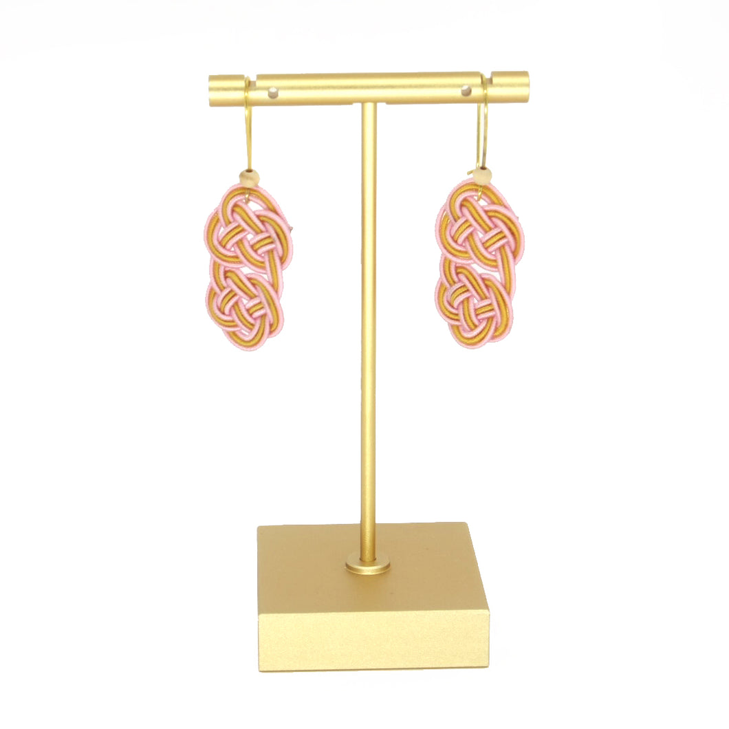 Chinese knot drop earrings - Pink