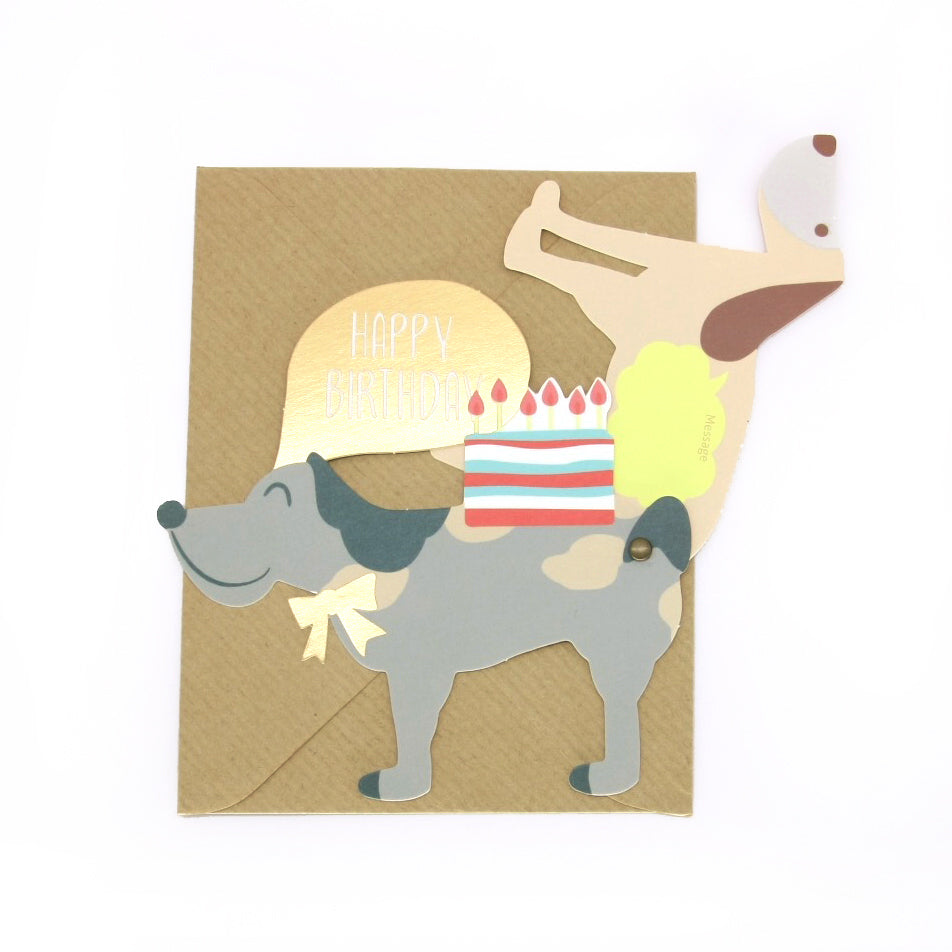 Two dogs birthday card 02