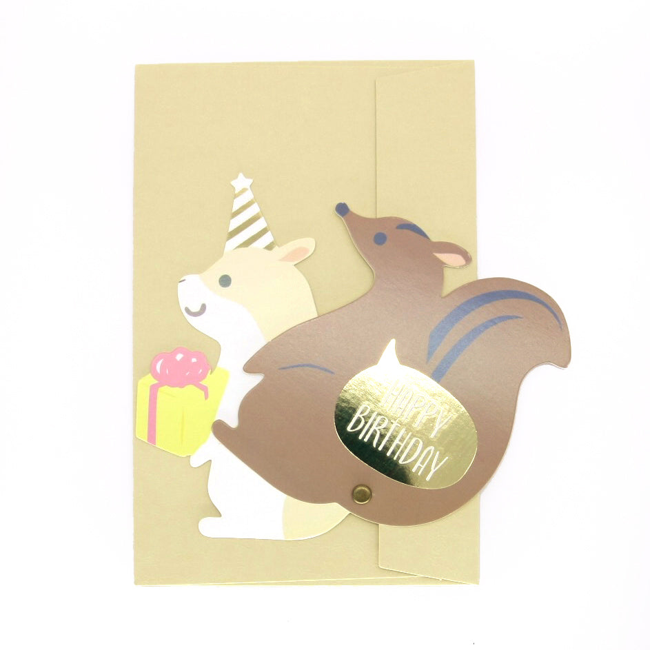 Animal transformation birthay card - Squirrel-Mouse