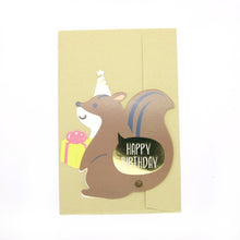 Load image into Gallery viewer, Animal transformation birthay card - Squirrel-Mouse
