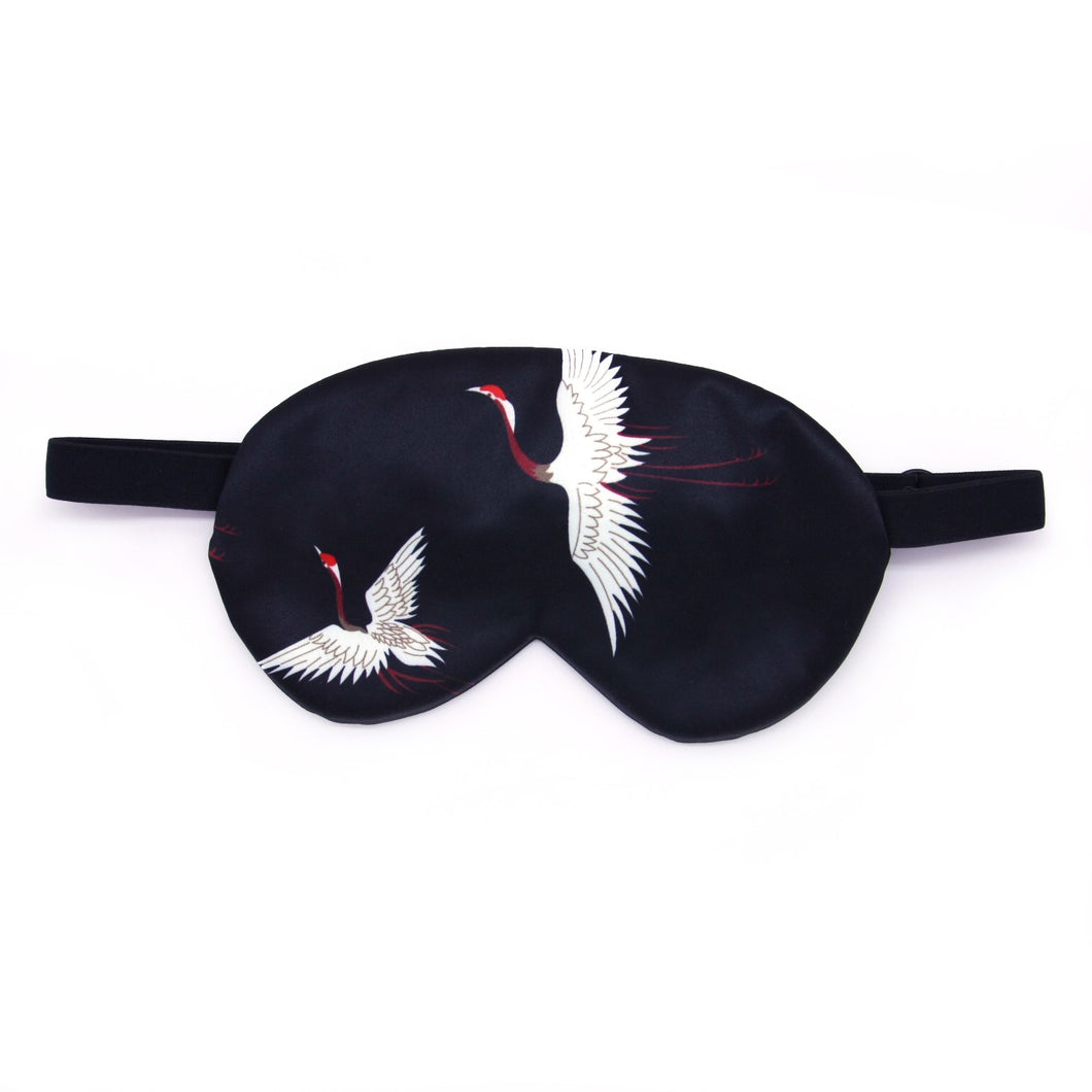 Japanese crane pattern eye mask set