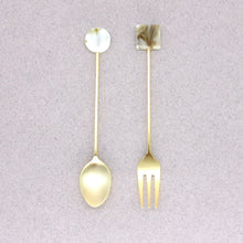 Load image into Gallery viewer, Ivory white square dessert fork
