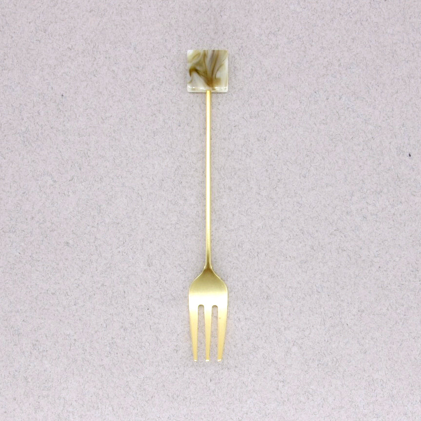 Ivory white square dessert fork