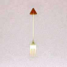 Load image into Gallery viewer, Amber triangle dessert fork
