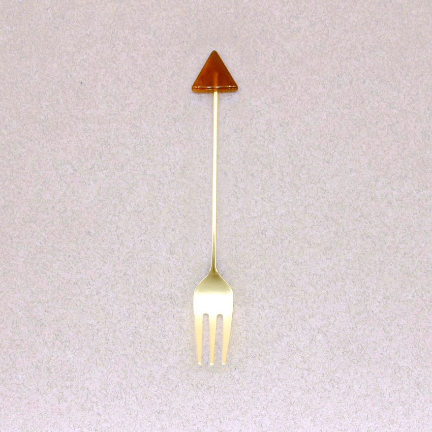 Amber triangle dessert fork